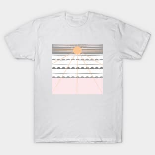 Sunset, sea,.1. sun, sun-art, beach,  spring, ocean, sunart, summer, vector. T-Shirt